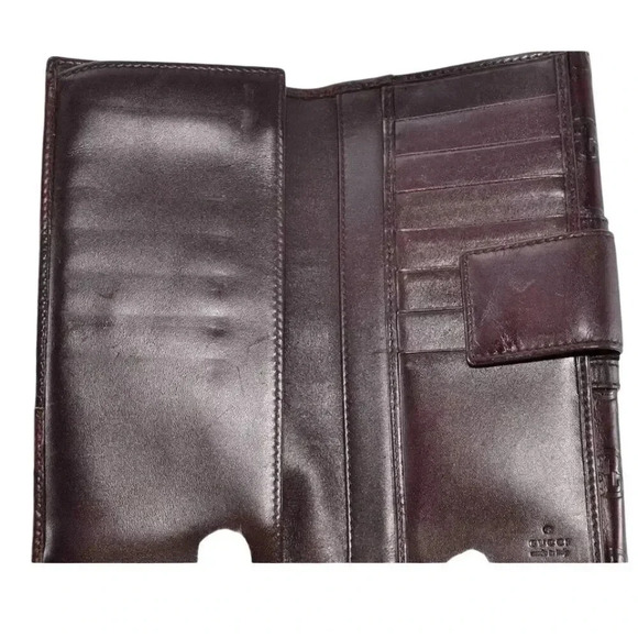 Gucci Brown Leather Continental Wallet with Logo Accents - Picture 8 of 12